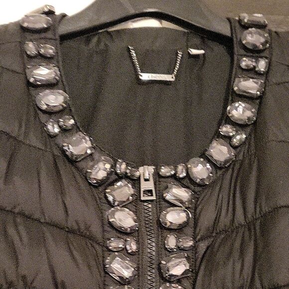 Chico's Black Embellished Puffer Vest - Picture 6 of 10